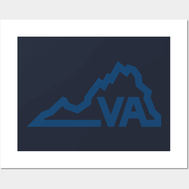 Minimal Virginia Silhouette Design Wall Art by sombreroinc